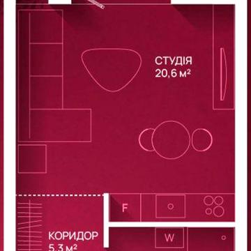 Дешево! 1 кімнатна. Розтермінування 2 роки