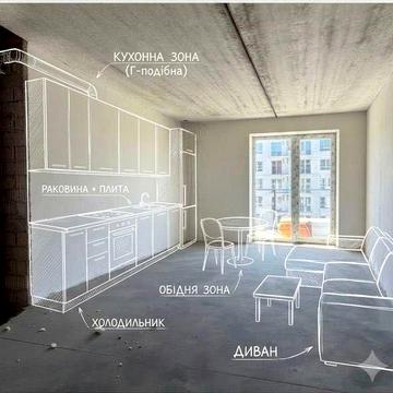Продаж 1-кімнатної квартири 36,37 м² в Ірпені, вид на сквер