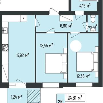 Продаж 2-кімнатної квартири 56,36 м² в Ірпені