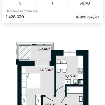Продаж 1к Квартира Старокостянтинівське шосе ЖК AR/GO residence