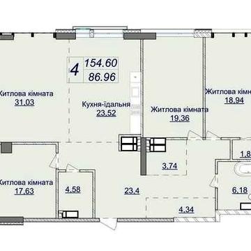 Продаж Без % 4-к квартири 155м2 Без Комісії в ЖК Новопечерські Липки — Верхогляда, 22Б / Без ремонту ЖК Новопечерські Липки
