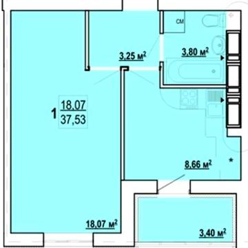 Дом сдан! Продам 1 комн. кв. 37 м2 в новострое ЖК Гидропарк РА ЖК Гидропарк