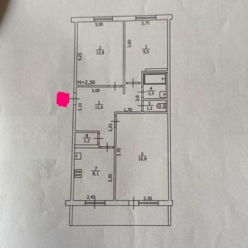 Продаю 3 ккв в Чугуеве, 3 этаж !