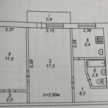 Двухкомнатная квартира 2/5 улица Лермонтова.