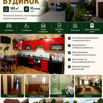 Комфортний будинок в центрі міста з усіма зручностями