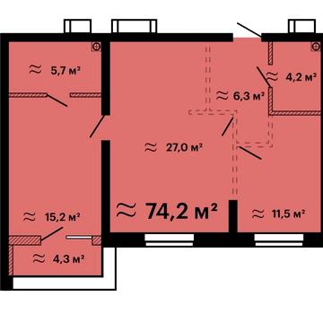 Квартира 74м² ЖК Sky City Plus ЖК Скай сіті