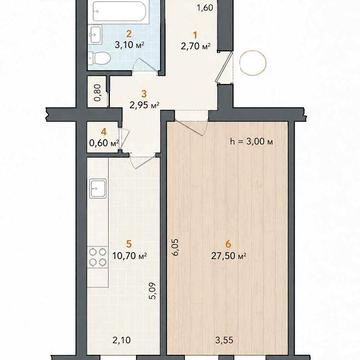 Продаж 1-кімнатної квартири в Центрі (під ремонт). Код: 22846