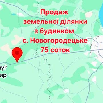 Продаж земельної ділянки 75 соток з будинком | с. Новогородецьке