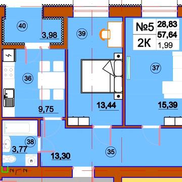 Продаж  2-ної квартири (60 м.кв) в ЖК Комфорт-Сіті ЖК Комфорт-Сіті