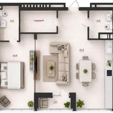 Продаж квартири ЖК City Hub 86м2 2ком видова на 15 поверсі. ЖК city hub
