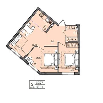 Продам 2 ком квартиру на Бочарова