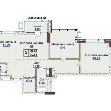 Продаж 3-кімнатної квартири 97 м² у ЖК Новопечерські Липки - Верхогляда 22Б (Драгомирова) ЖК Новопечерські Липки
