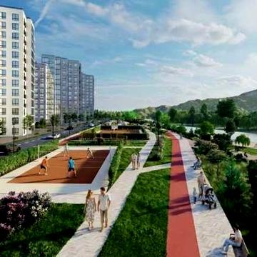 Однокімнатна квартира, Каскад, із власною набережною, газ