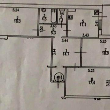 3х кімнатна квартира на Пчілки 2б
