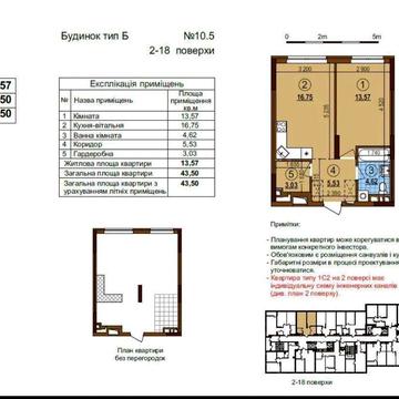 ВЛАСНИК!! Продаж 1к квартири в ЖК Варшавський 3, буд. 10.5, 44 кв ЖК Варшавський 3