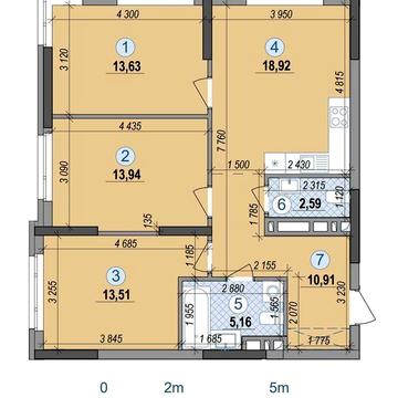 Продаж 3 кімнатної видової квартири в жк H2O від власника (3C1 планування, 78,66 м2) ЖК H2O