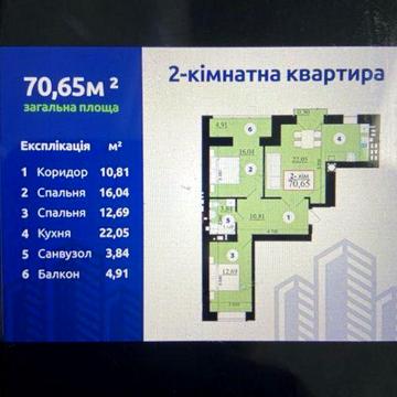 Пролам 2 кім квартиру біля озера та парку ЖК липки2