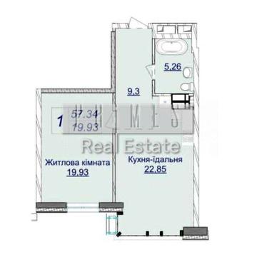 Продаж квартири без ремонту / «Новопечерські липки» (вул. Драгомирова. 7 черга)/площа – 57,34 м2 ЖК Новопечерські Липки