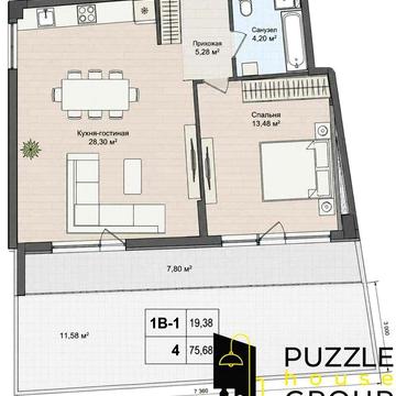 Продаж 1к квартири ЖК Park Lake City 1.5 Vita з внутрішнім двориком ЖК Park Lake City