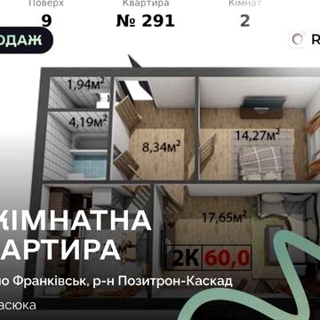 Продаж 2х кімнатної квартири в ЖК Стожари ЖК Стожари
