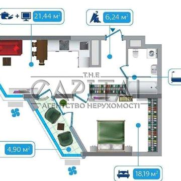Продаж квартири 54.3 м² у ЖК Зарічний, 8 будинок - введений в експлуатацію, перша лінія біля Дніпра, Осокорки, Дарницький район ЖК Зарічний