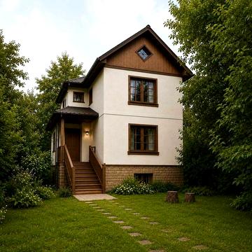 Садиба з капітальним двоповерховим будинком-проєктом, старою хатою та гаражем біля Шаєва гора