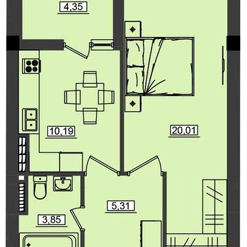 1-но кімнатна квартира 41.80 м² 5й поверх біля моря ЖК "ДІМ У МОРЯ"
