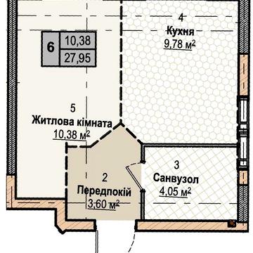 Продаж Смарт Квартир з окремою, кухнею, 1 кквартира, Розтермігування Без Авансу, 500 дол платіж ЖК «Plaza Kvartal 9»