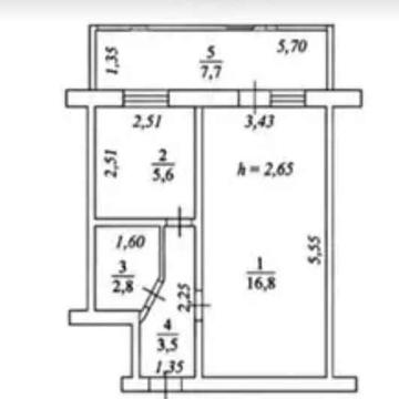 Продам 1 ком квартиру, 34 кв. м на Таирово.
