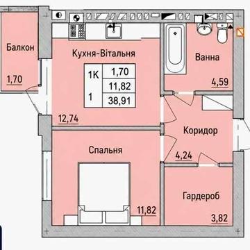 Без% Продаж 1к квартири 38.91 кв.м газ ЖК Бургундія Ірпінь Єоселя Молодість жк Бургундія 3