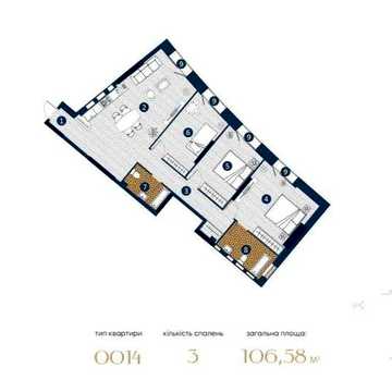 БЕЗ % Від забудовника ЖК Bereg Residence 3-х кімнатна 106 кв м вид на Дніпро Оболонь Степана Бандери ЖК Bereg Residence