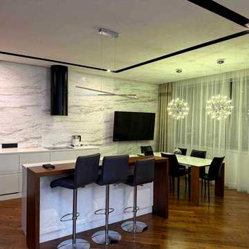 Оренда дизайнерської квартири RiverStone 3 кімнати низький 8 поверх 130 м2