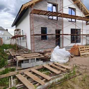 Новий будинок у процесі будівництва | Свердловина | 11 кВт | Тераса | Навіс.