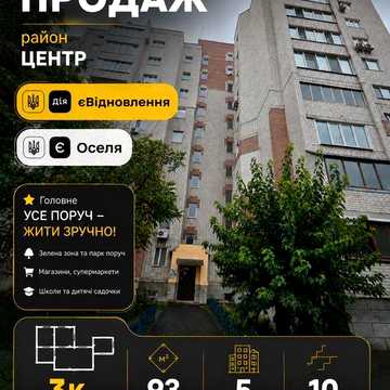 Ексклюзивна 3-кімнатна квартира в центрі Чернігова