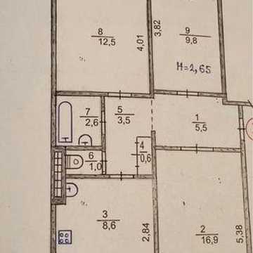 Продам трёхкомнатная чешка улица Федора Караманец 43( бывшая Ватутина)4/5эт