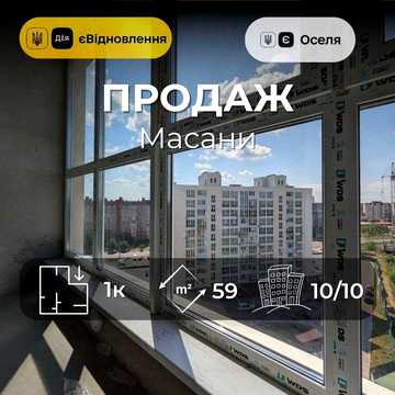 Квартира в новобудові 2025 року, 59 м², автономка, Масани RD