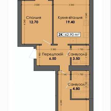 Продаж 2 кімнатної  квартири в новобудові, новий район