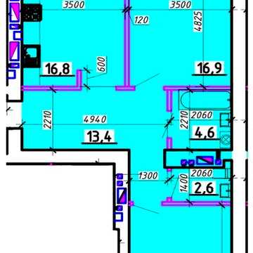 ЖК "ОЛІМП-МОДЕРН" двокімнатна квартира — 78,0 м² ЖК Олімп-Модерн