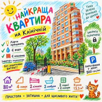 Оренда 2-к, 80м., 4 поверх, вкл. Клінічна 23/25 (Соломянська/Амосова), інвертор на все.