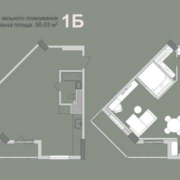 ЗАКОХАЙТЕСЯ з першого погляду  1-комнатна квартира 53 м² У ЖК GRANIT ЖК GRANIT
