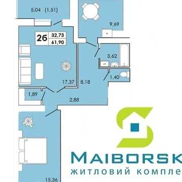 Продаж 2к Квартира Чорновола В'ячеслава вулиця ЖК Maiborsky