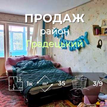 1 кімнатна квартира 35м2, 3/9 в районі Градецького-KI