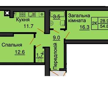 2к кв. на будівництві ЖК «Софія Роял» 54.8 м кв .СТАРТ ПРОДАЖУ1 ЖК Софія Роял