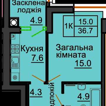 1к квартира 36.7м2 ЖК СОФІЯ РОЯЛ. СТАРТ ПРОДАЖУ! ЖК Софія Роял