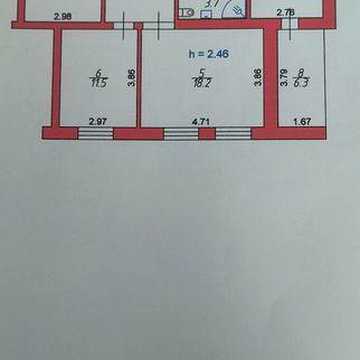 Продам  великогабаритну 3 комнату квартиру.рт