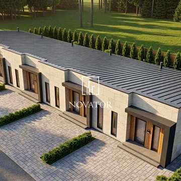 Одноповерхові таунхауси 55 м² + крита тераса 23 м² у Тарасівці