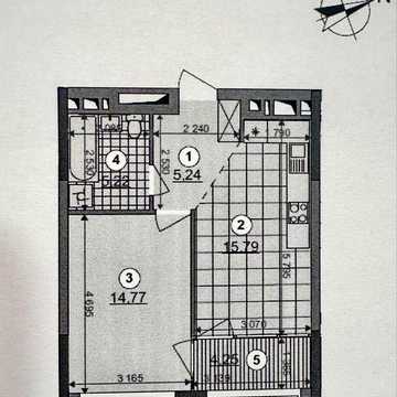1-кімнатна 45,3 м² | Діброва Парк | Будинок 7 | 11 поверх | $73 500 ЖК Діброва Парк