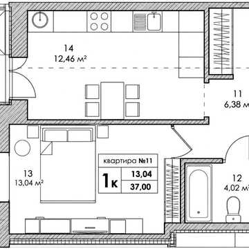ЖК (Park Residence) квартира у новобудові площею 37 кв.м/1-но кімнатна ЖК: Park Residence