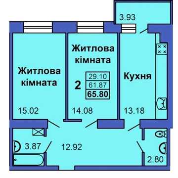 Новобудова. 2к квартира
