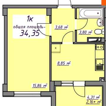 1к квартира в ЖК "7 небо". Дом в процессе сдачи! АГВ ЖК 7 небо